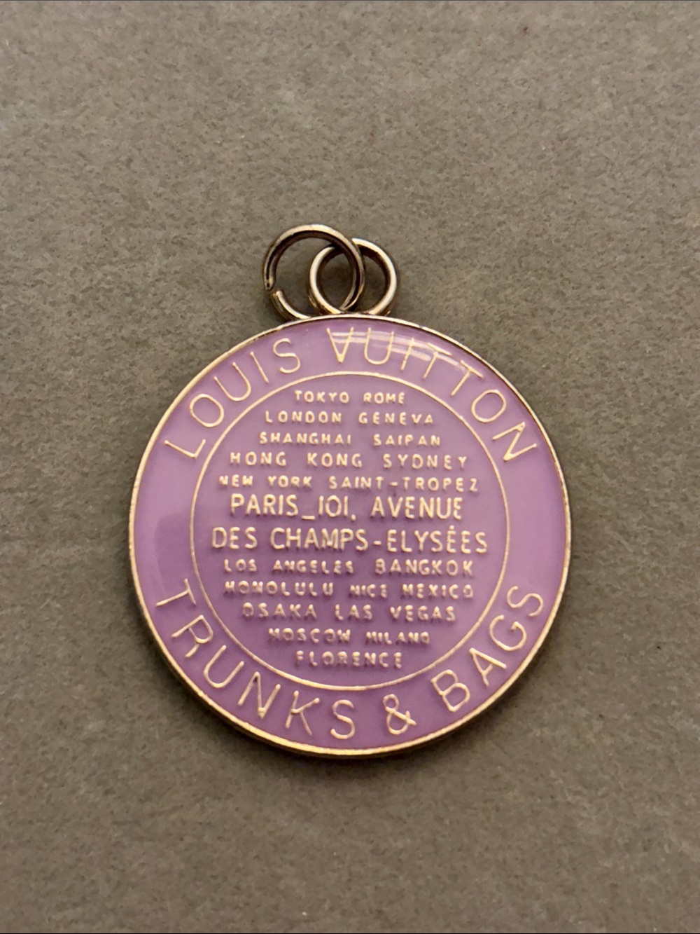 Lavender Round Trunks & Bags Charm Pendant with Gold-Tone Accents